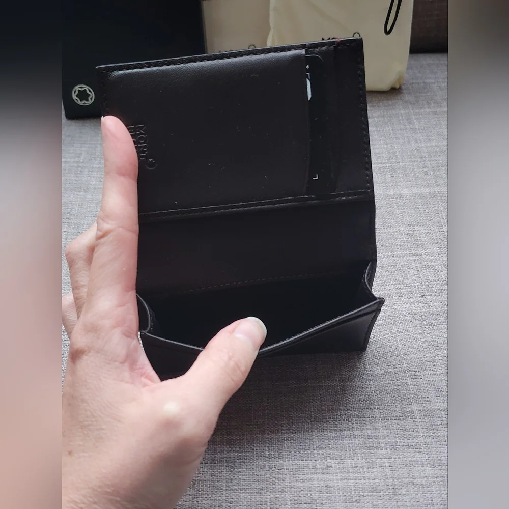 New Montblanc Meisterstuck Bifold Sfumato Brown Leather Card Holder #113167